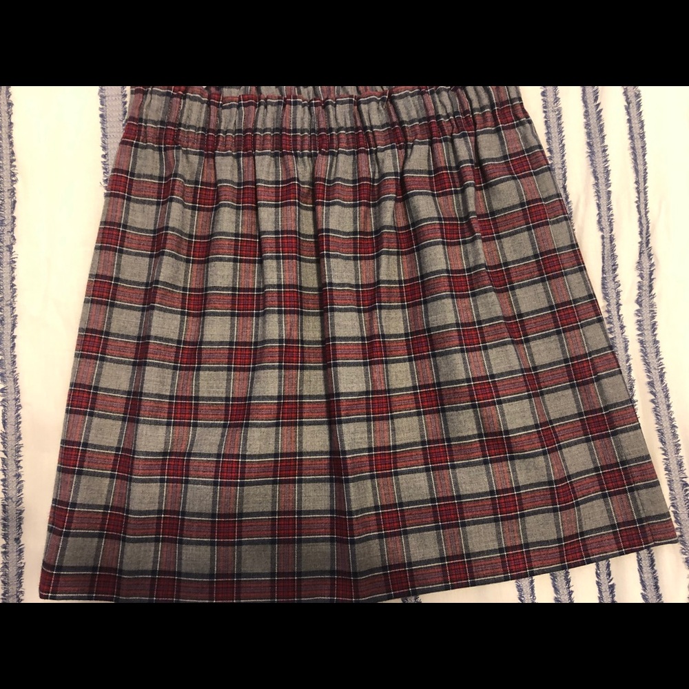 J. Crew Plaid Pull-on Mini Skirt